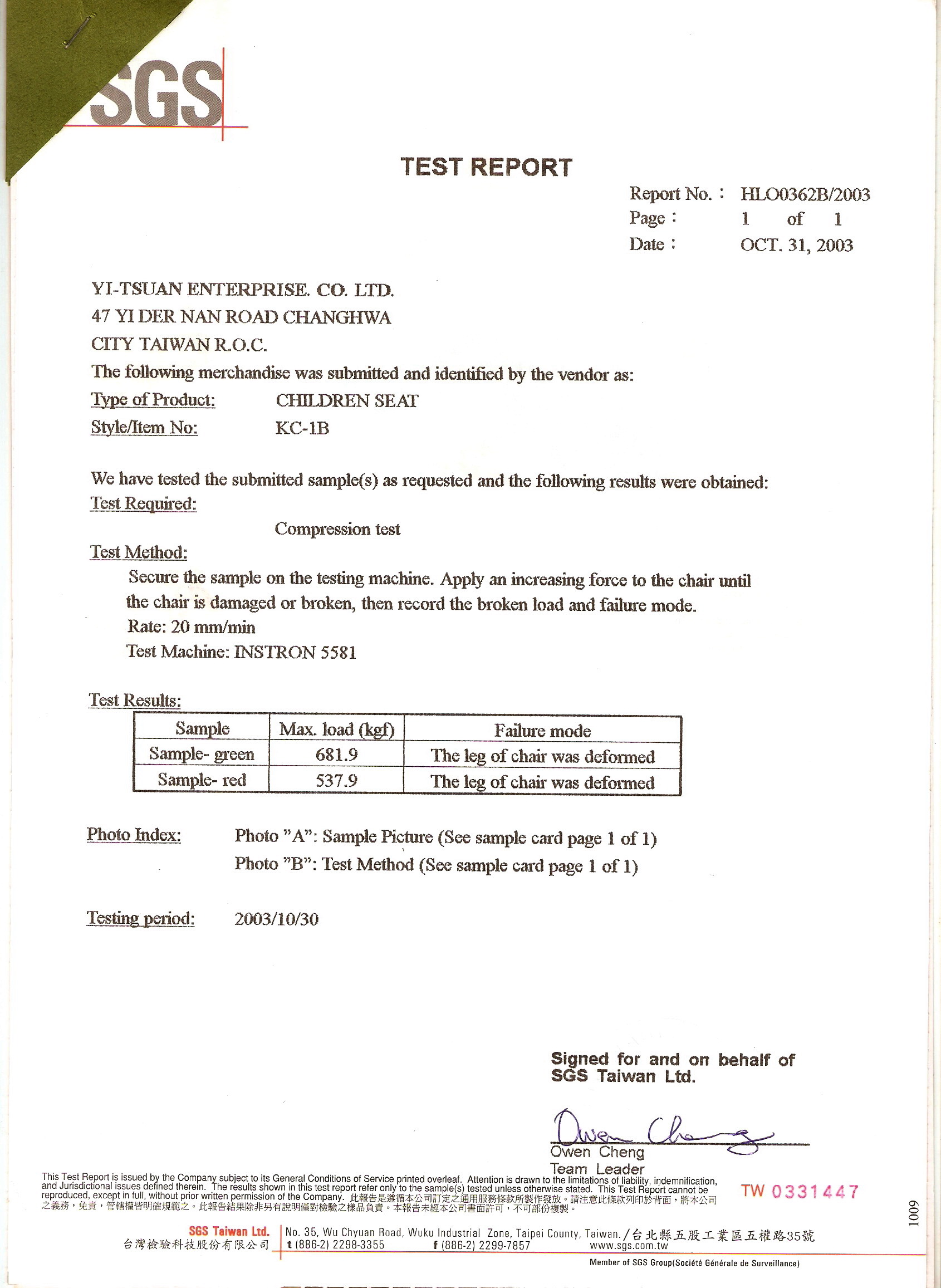Certification